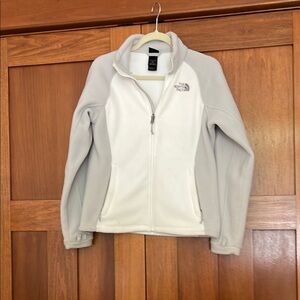 The North Face Women's Gray and White Fleece Jacket